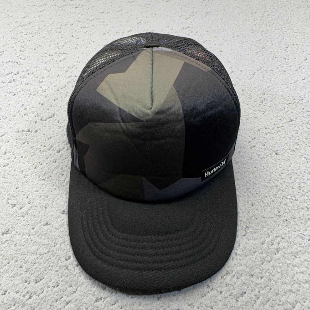 Hurley Trucker Mens One Size Black Camo Mesh Back Snapback Hat Surf Skate Cap
